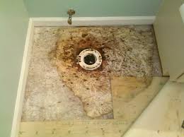 It is important to note the height of the toilet flange after installing the plywood to. Bathroom Subfloor Repair