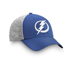 All caps with the tampa bay lightning logo are licensed by the nhl and thus guaranteed to be authentic merchandise of high quality. Tampa Bay Lightning Locker Room Blue And Grey Cap Hockey Caps Adult