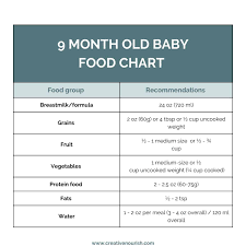 9 month old baby food chart food