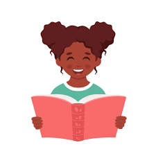 livro de leitura de menina negra. menina estudando com um livro. 3564588  Vetor no Vecteezy