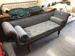 Victorian Mahogany Scroll Arm Sofa New