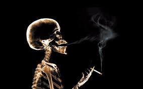 hd wallpaper smoking skeleton