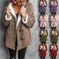 Women Hooded Warm Coat Ladies Fleece