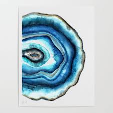 The ornamental use of agate dates back to ancient greece in assorted jewelry and in the seal stones of greek warriors. Agate Stone In Watercolor Poster By Gal Oron Society6