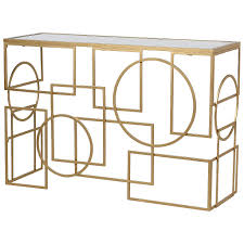 gold links mirror top console table