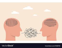 Two heads think differently different thinking Vector Image