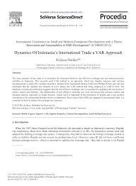 dynamics of s international trade a var approach topic paper