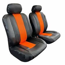 Front Car Seat Covers Orange Black Mesh