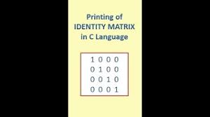 how to print ideny matrix in c