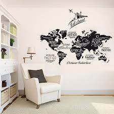 World Map Wall Decor Map Wall Decal