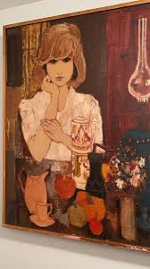 1964 sylvie vartan rare oil painting