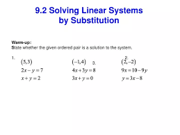 Ppt 9 2 Solving Linear Systems By