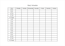 Blank Daily Schedule Template Fresh Appointment Sheet Word Of