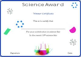 Science Award Template Kayas Opencertificates Co