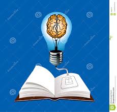 Blue Light Bulb On Open Book Stock Vector Illustration Of