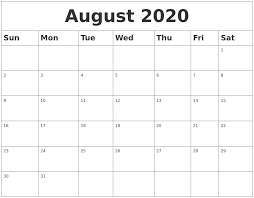 July 2020 Free Printable Calendar