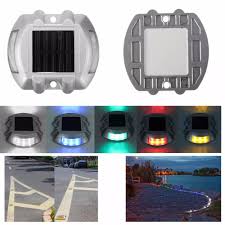 Us 10 99 20 Off Solar Led Pathway Driveway Lights Dock Path Step Road Safety Lamps Road Dock Lamp 6leds 500m Visible Distance Security Lights In Led