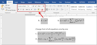 Change Font Style Of All Equations