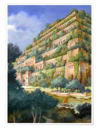 Der status als weltwunder für die hängenden gärten wird verschiedentlich in frage gestellt. Hanging Gardens Of Babylon Posters And Prints Posterlounge Com