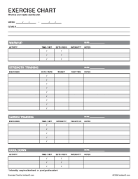 printable exercise chart template