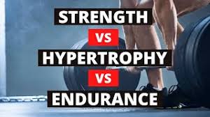 strength vs hypertrophy vs endurance