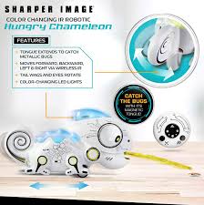 Sharper Image Color Changing Rc Robotic Chameleon Toy With Multi Colored Led Lights And Bug Catching Action Multi Directional Remote Control