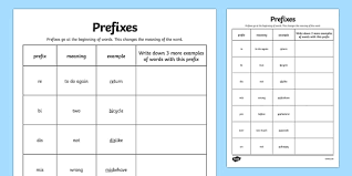 Free Prefixes Worksheet Prefixes And Suffixes English