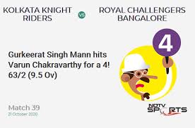 However, ever since then, the rcb captain has notched 329 runs from six. Kolkata Knight Riders Vs Royal Challengers Bangalore Live Score Over Match 39 T20 6 10 Updates Cricket News