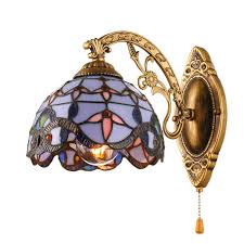 Baroque Blue Stained Glass Tiffany Style Wall Sconce Indoor Wall Light Fixture For Sale Online