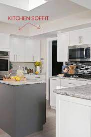 The kitchen soffit or the above kitchen cabinet area is a huge waste of space. Design Alternatives To Kitchen Cabinet Soffits Kitchen Soffit Above Kitchen Cabinets Kitchen