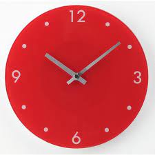 Argos Home Round Glass Wall Clock Red