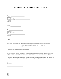 A board resignation letter is a notice directed to a board or a director announcing an individual's intention to resign. Free Board Resignation Letter Template With Samples Pdf Word Eforms