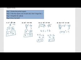 Taking Square Roots Quadratic Equations