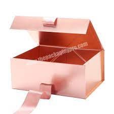 glossy rose gold gift bo with