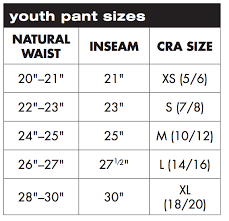 Charles River Apparel Youth Pants Sizing Chart Casual
