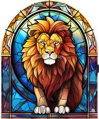 Stained Glass Lion Colourful Bedroom