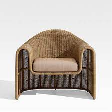 Simeon Outdoor Wicker Lounge Chair With