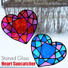 stained glass heart suncatcher