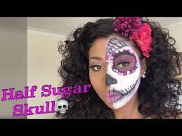 half sugar skull halloween day of the