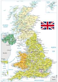 Uk Map Great Britain Kingdom Borders A2