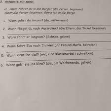 Bonjour, je ne comprend pas cette exercices d'allemand pouvez m'aidez si  possible merci d'avance. - Nosdevoirs.fr