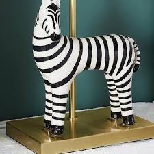 White Zebra Ceramic Table Lamp