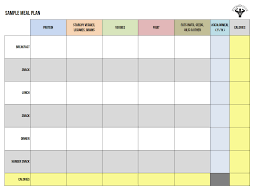 Meal Plan Template Sample Pdf Diet Sheet Monthly Google