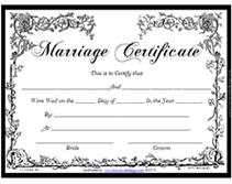 Victorian Free Printable Marriage Certificates Ministry Wedding