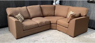 brown rhf fabric corner sofa ter