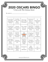 It's perfect for playing … Oscars 2020 Printable Oscar 2020