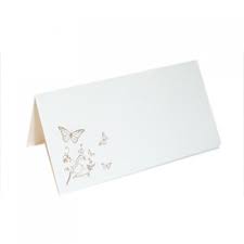 Cream And Gold Butterfly Design Place Cards