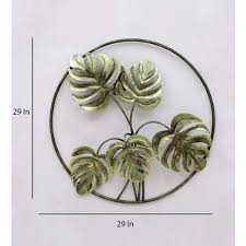 Iron Decorative Palm Leaf In Ring Wall Art
