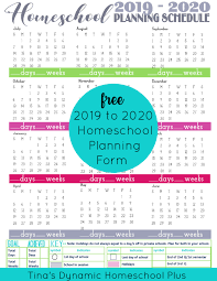 Free 2019 2020 Year Round Homeschool Planning Form