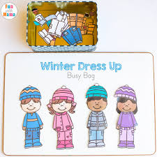 The file package with all of the paper dolls and their clothes can be downloaded for free! Printable Winter Paper Dolls Dress Up Busy Bag Fun With Mama